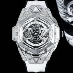 HUBLOT Factory Big Bang Sang Bleu II Silver Steel Case Hexagon Metal Diameter 45mm Watch